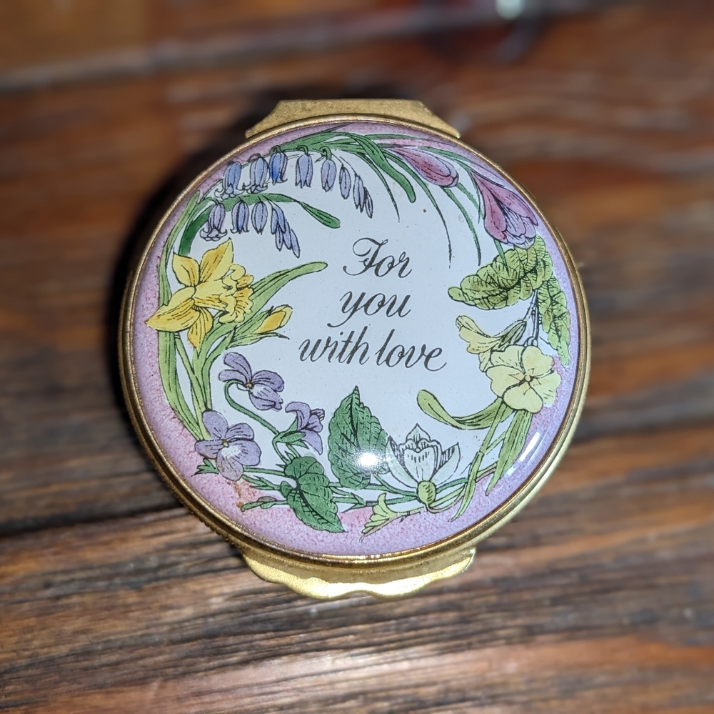 Halcyon Days Enamel Trinket Box 1987